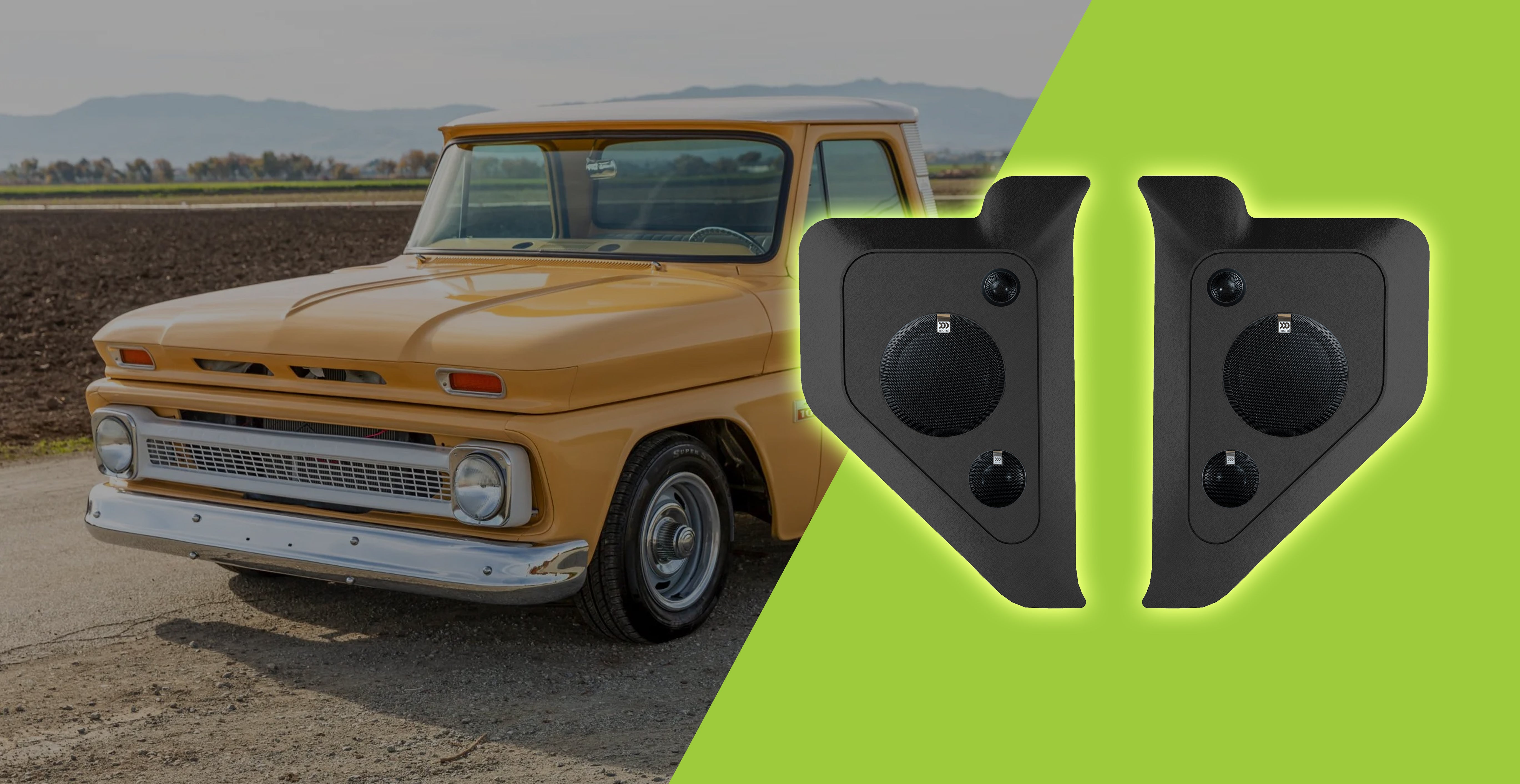 Super Slim Kick Panel for 60-63 Chevy Pick Ups that does not interfere with Factory Hardware.