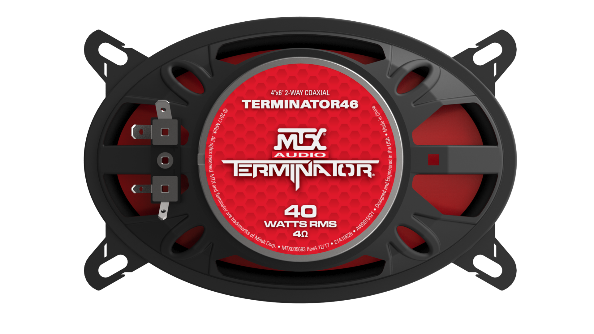 MTX TERMINATOR46 | 4" x 6" 2-Way 40-Watt RMS 4Ω Coaxial Speaker Pair