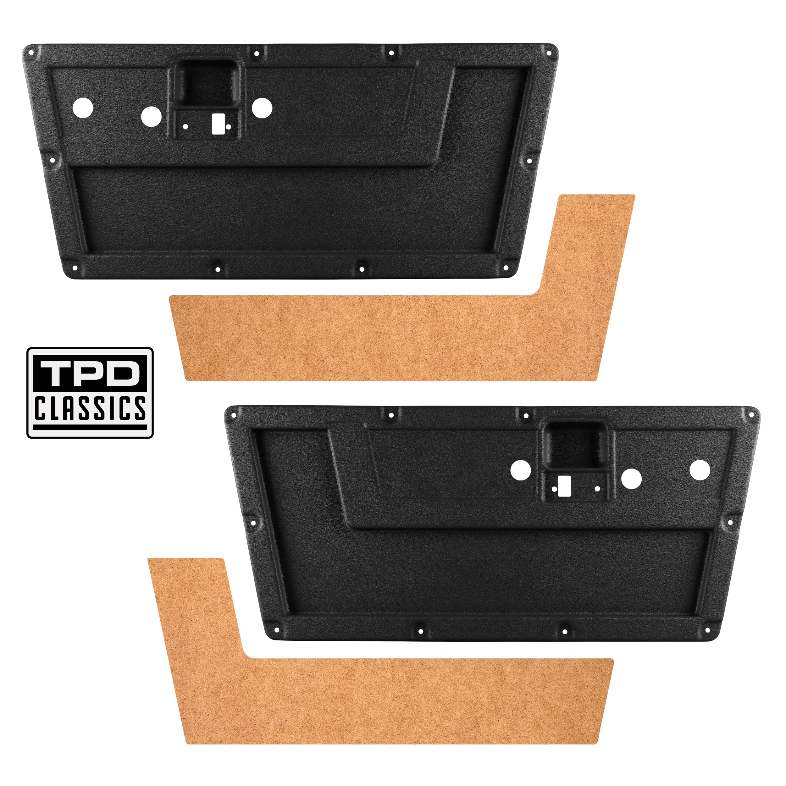 TPD Classics Customline Molded ABS Door Panel Set for 1968-1977 Ford Bronco