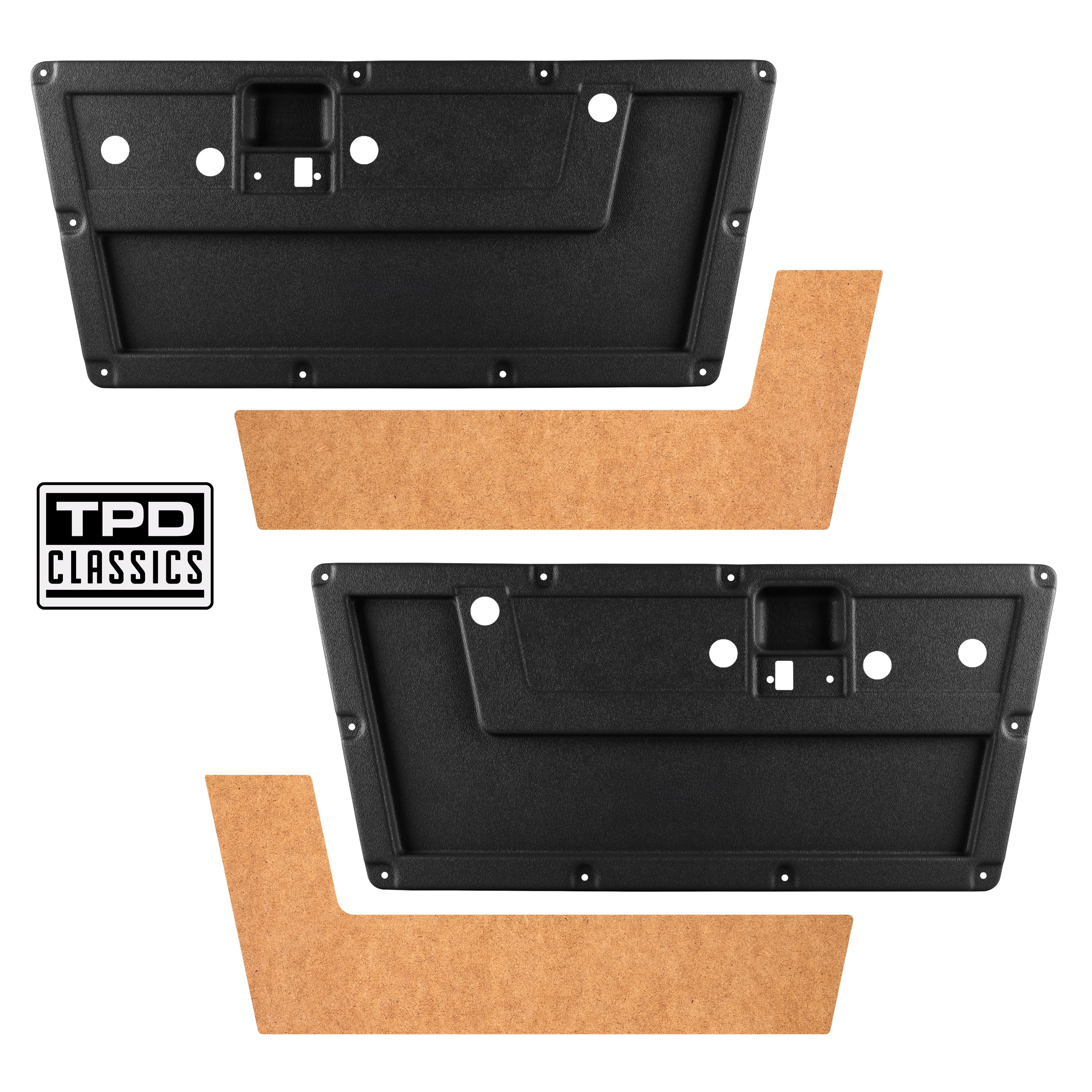 TPD Classics Customline Molded ABS Door Panel Set for 1968-1977 Ford Bronco