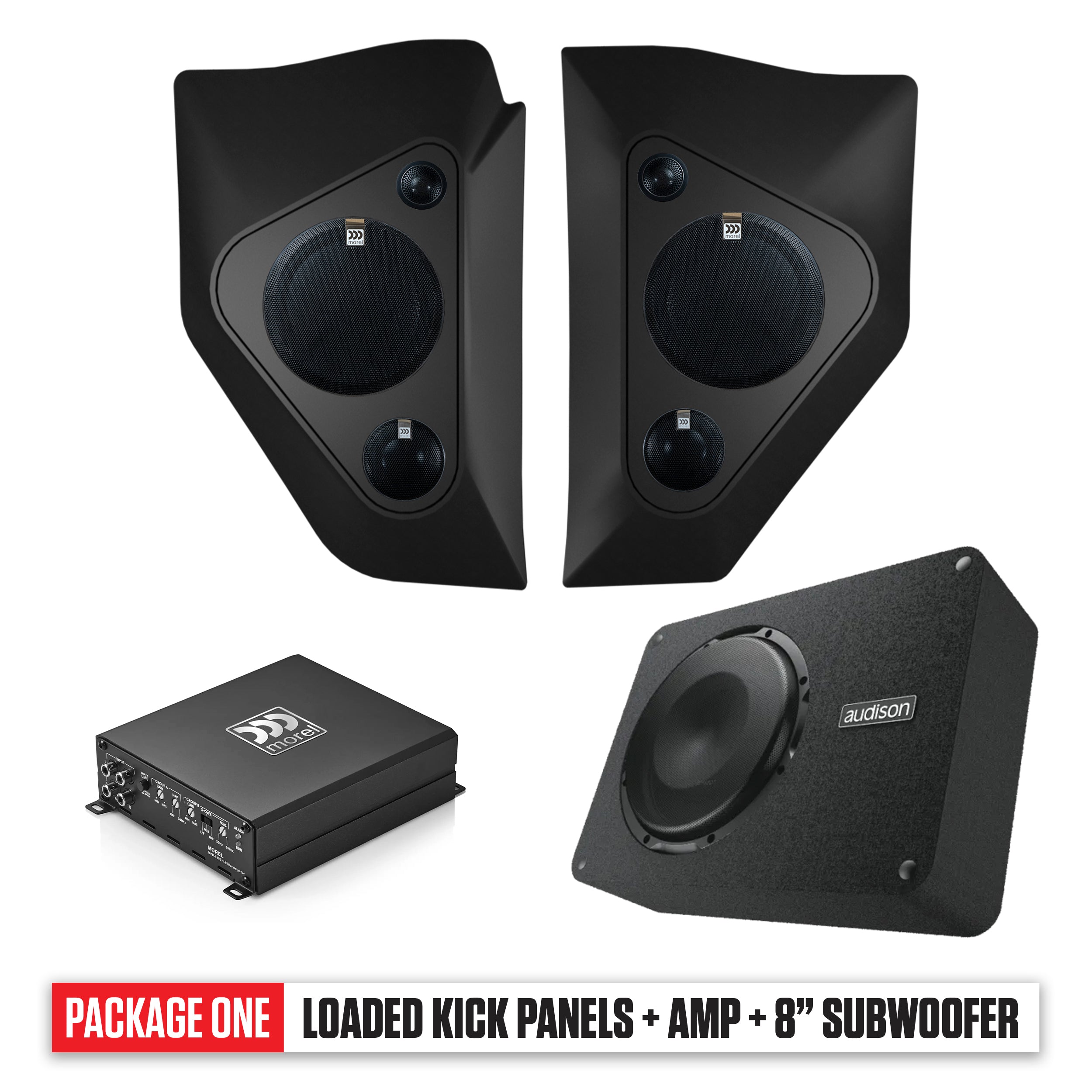 1947-1955 Chevy/GMC Pickup Kick Panels, Amp & 8" Subwoofer PACKAGE 1