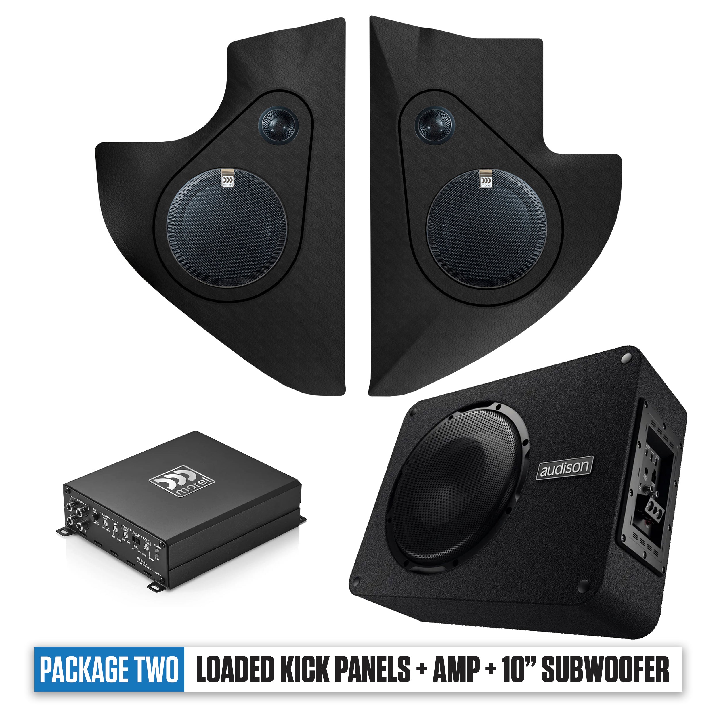 1965-1966 Ford Pickup Kick Panels, Amp & 10" Subwoofer PACKAGE 2