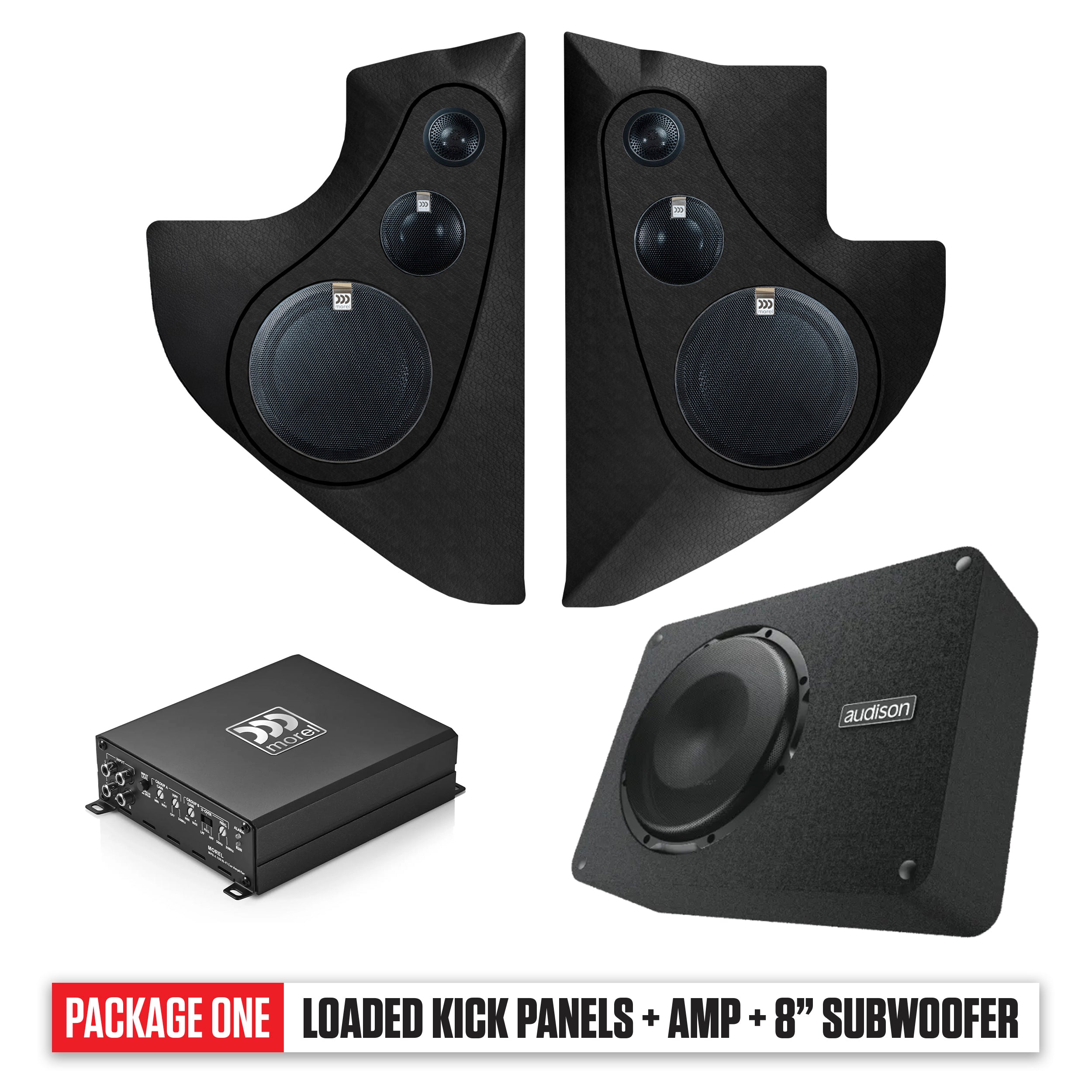1965-1966 Ford Pickup Kick Panels, Amp & 8" Subwoofer PACKAGE 1
