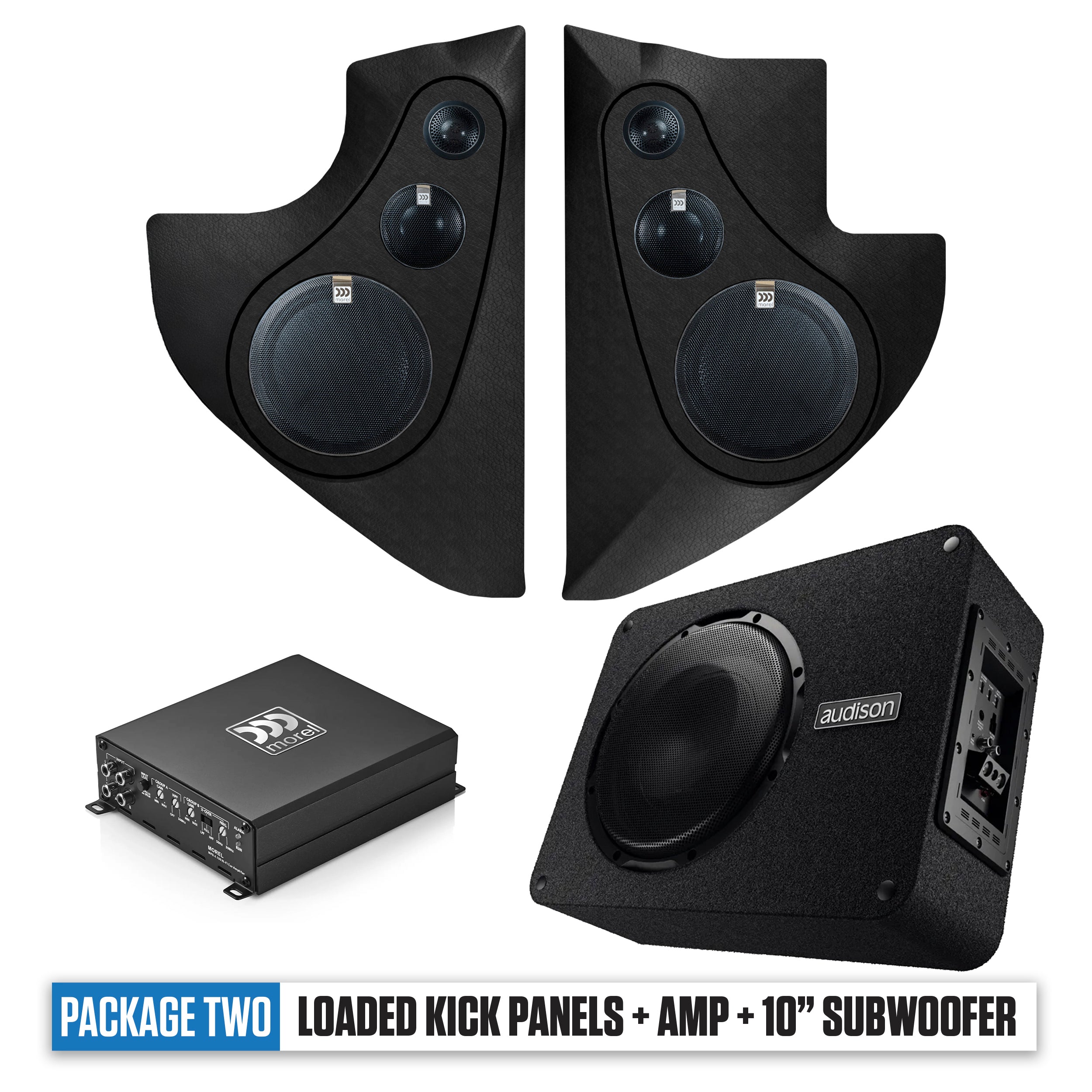 1965-1966 Ford Pickup Kick Panels, Amp & 10" Subwoofer PACKAGE 2