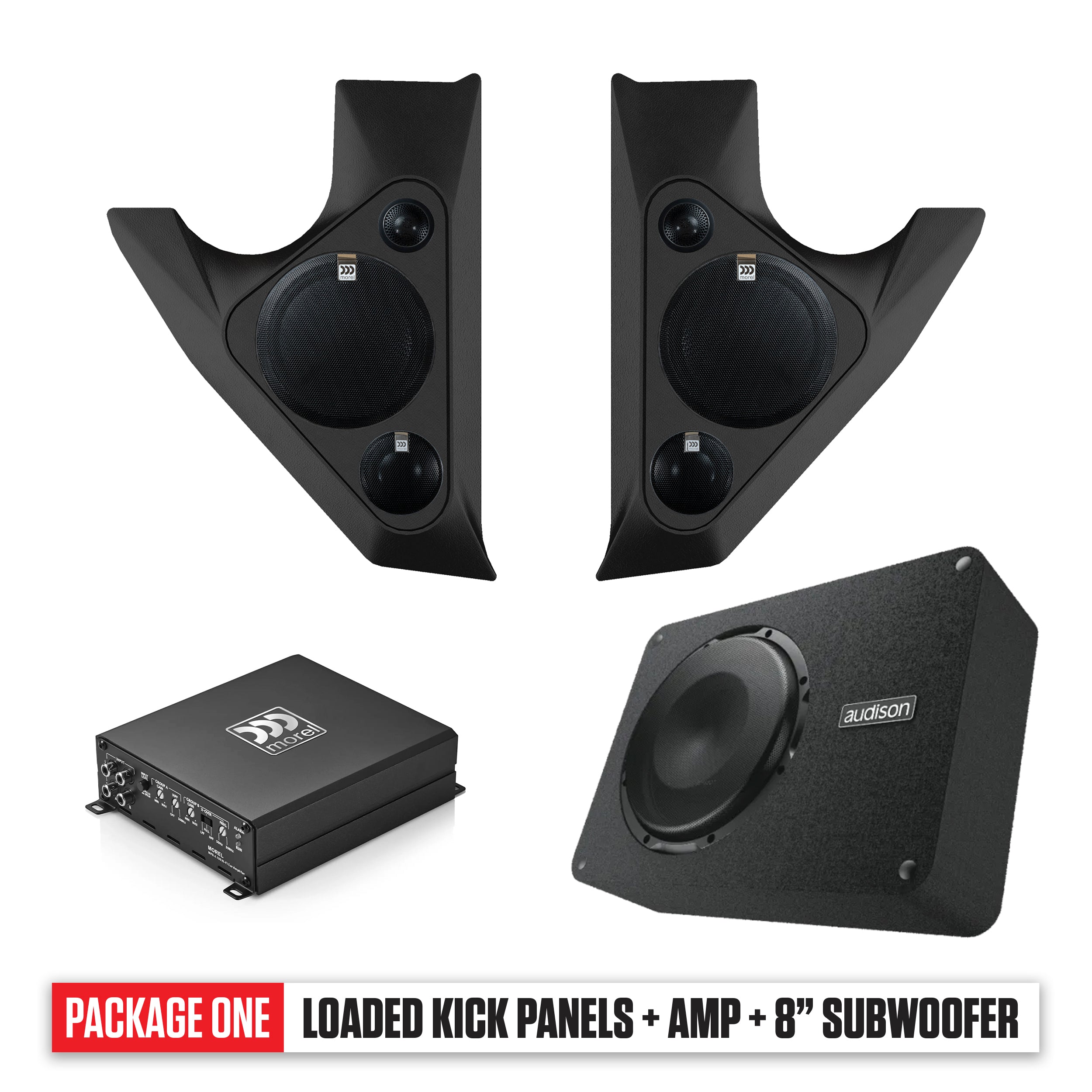 1967-1972 Chevy C10 Kick Panels, Amp & 8" Subwoofer PACKAGE 1