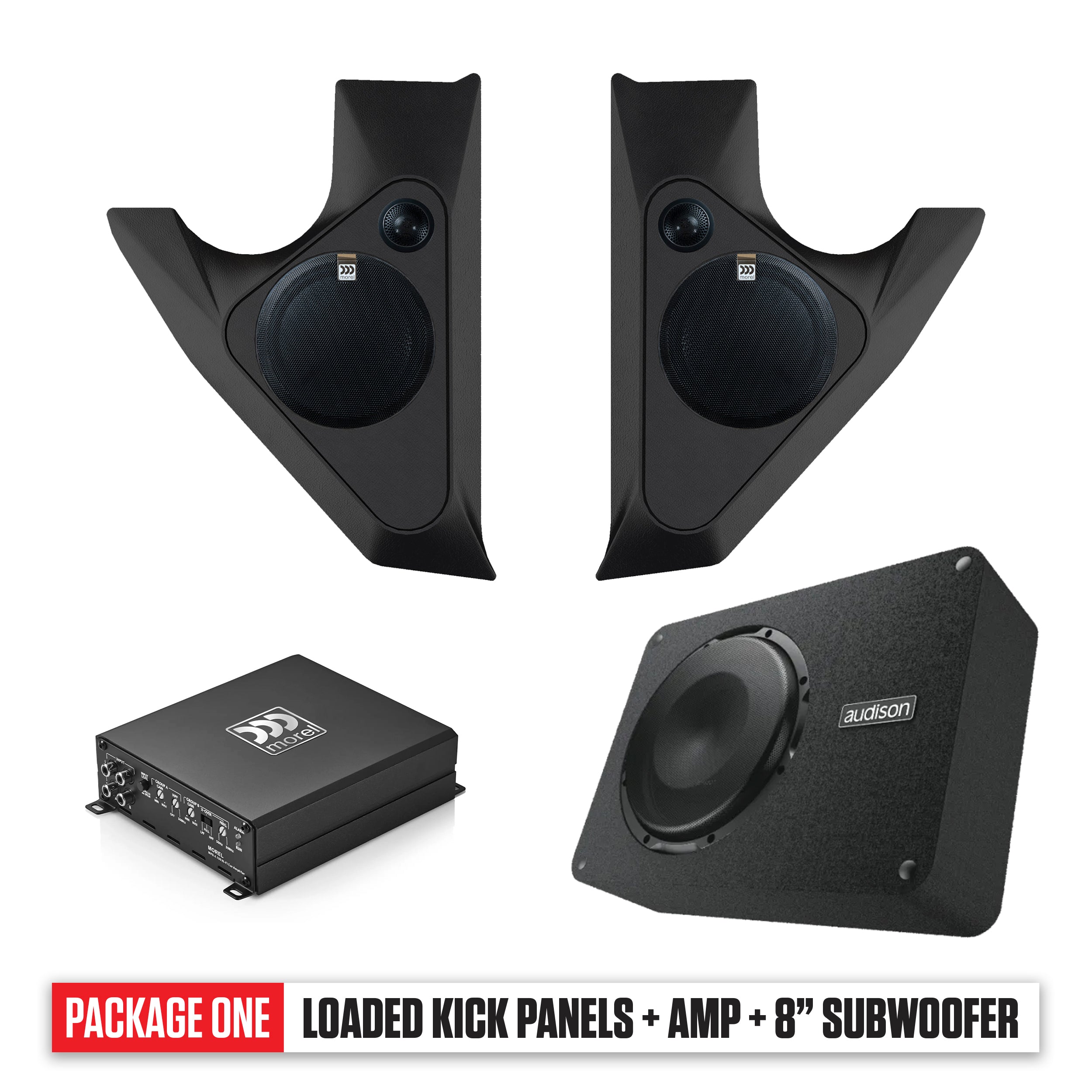 1967-1972 Chevy C10 Kick Panels, Amp & 8" Subwoofer PACKAGE 1