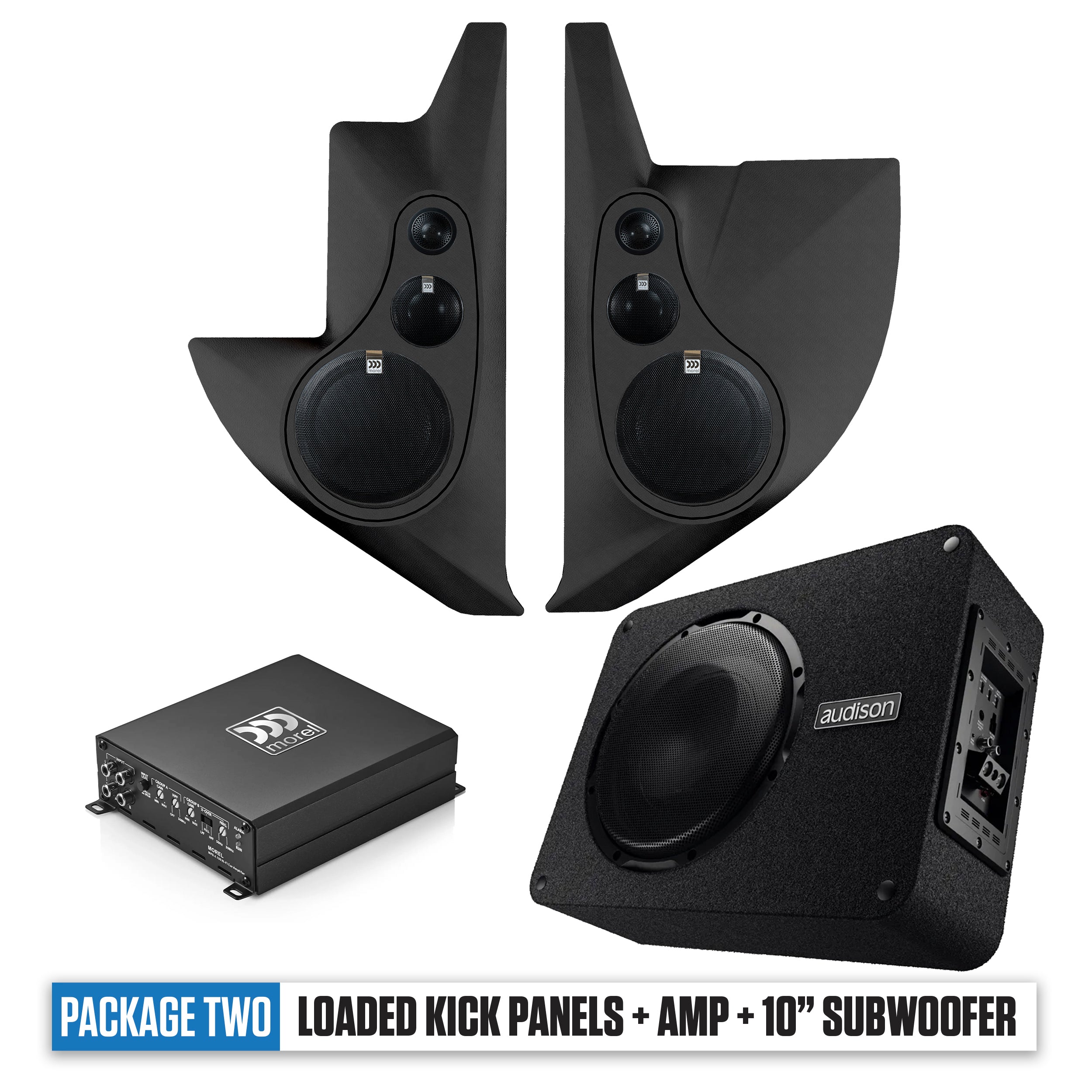 1967-1972 Ford F100 Kick Panels, Amp & 10" Subwoofer PACKAGE 2