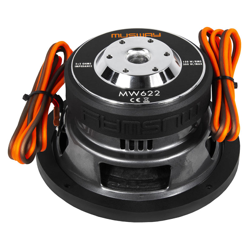 Musway MW622 | 6.5" 150W RMS Subwoofer Including Connection Cables 2-ohm