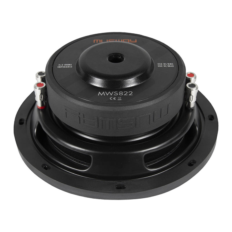 Musway MWS822 | 8" 250W RMS Subwoofer, Shallow woofer design 2-ohm