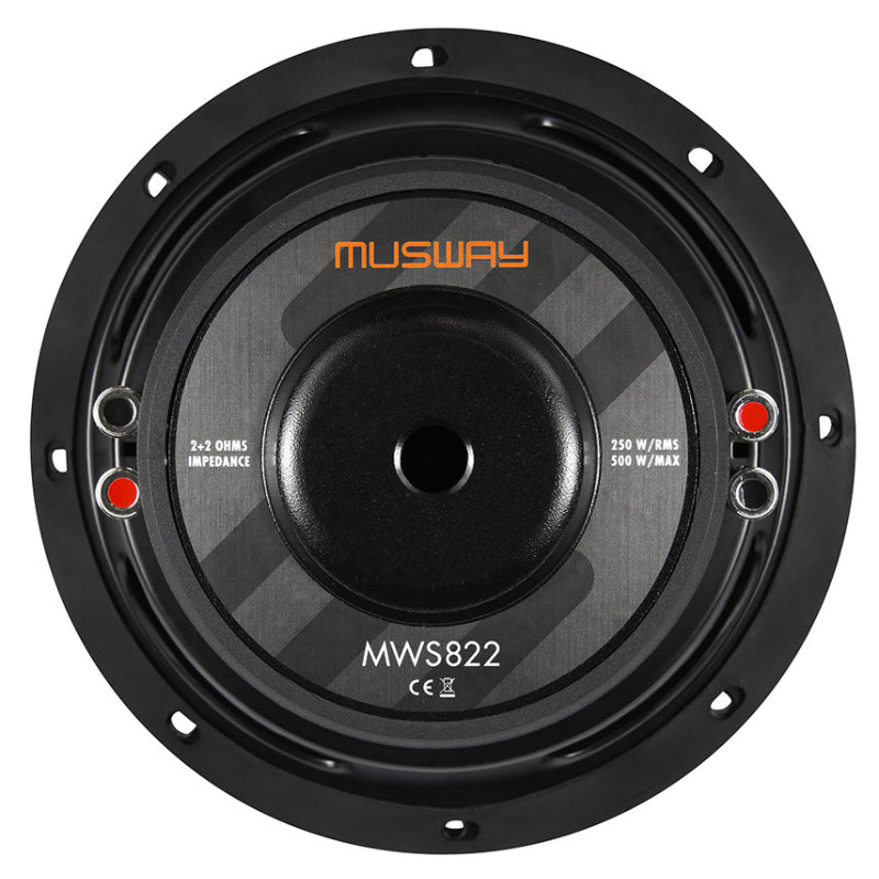 Musway MWS822 | 8" 250W RMS Subwoofer, Shallow woofer design 2-ohm