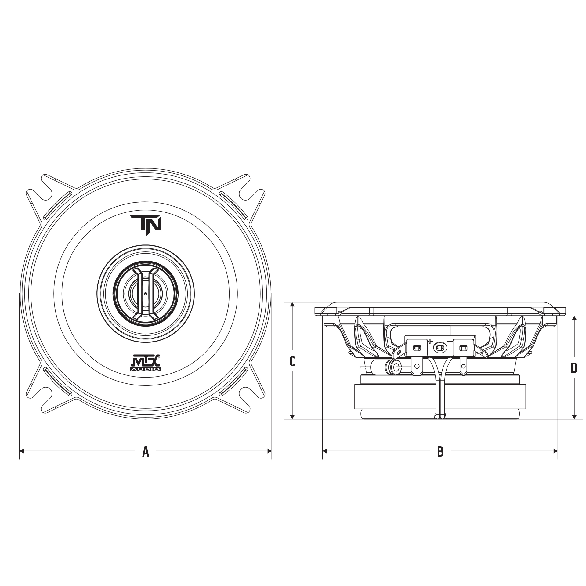 MTX TERMINATOR4 | 4" 2-Way 30-Watt RMS 4Ω Coaxial Speakers