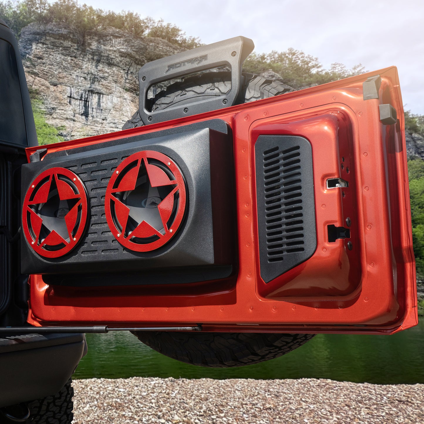 6th Generation Ford Bronco Tailgate Dual 10" Subwoofer Box | Audiomobile Evo 2410