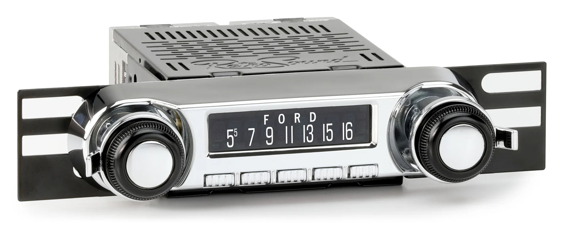 RetroSound 1968-1977 Ford Bronco Huntington Radio - MOTOR 4HD - Black/Black Knob - 29-90