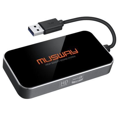 MUSWAY BTS-HD aptX HD USB Bluetooth Dongle for Hi-Res Audio Streaming