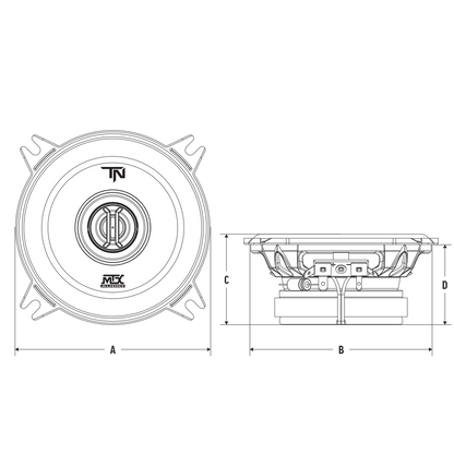 MTX TERMINATOR4 | 4" 2-Way 30-Watt RMS 4Ω Coaxial Speakers