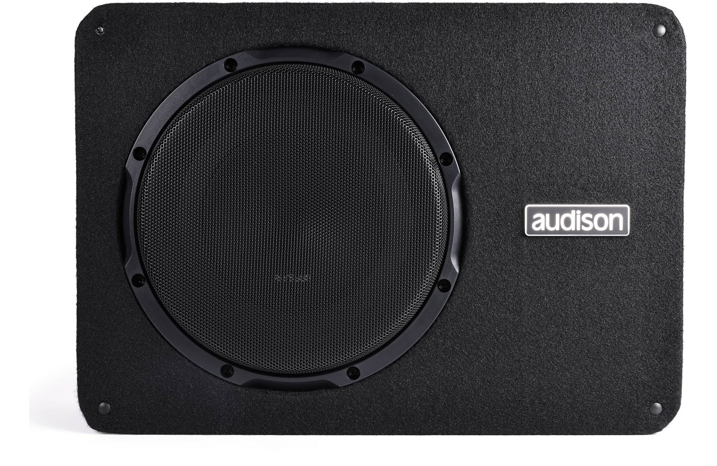 Audison Prima APBX 10 DS | Sealed enclosure with 10" shallow DVC subwoofer — dual 4-ohm voice coils can be wired for 2 or 8 ohms